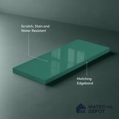 LM 19507 Glade Green Sheen Shine High Gloss Finish 8 ft x 4 ft Decorative Laminate - 1 mm | Suitable for TV Unit, Wardrobe, Kitchen Cabinets