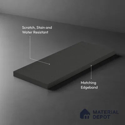 LM 21049 E Stone Grey Solid Color Suede Finish 8 ft x 4 ft Decorative Laminate - 1 mm | Suitable for Living Room, Kitchen, Office