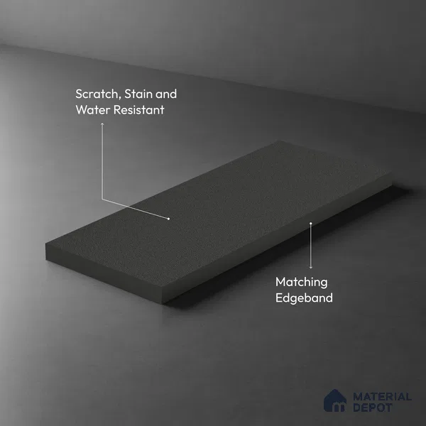 LM 21049 E Stone Grey Solid Color Suede Finish 8 ft x 4 ft Decorative Laminate - 1 mm | Suitable for Living Room, Kitchen, Office
