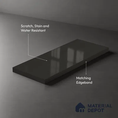 LM 21058 C Dark Mocha Solid Color Glossy Finish 8 ft x 4 ft Decorative Laminate - 1 mm | Suitable for Living Room, Kitchen, Office