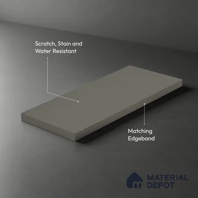 LM 21059 D Steelmist Grey Solid Color Suede Finish 8 ft x 4 ft Decorative Laminate - 1 mm | Suitable for Living Room, Kitchen, Office