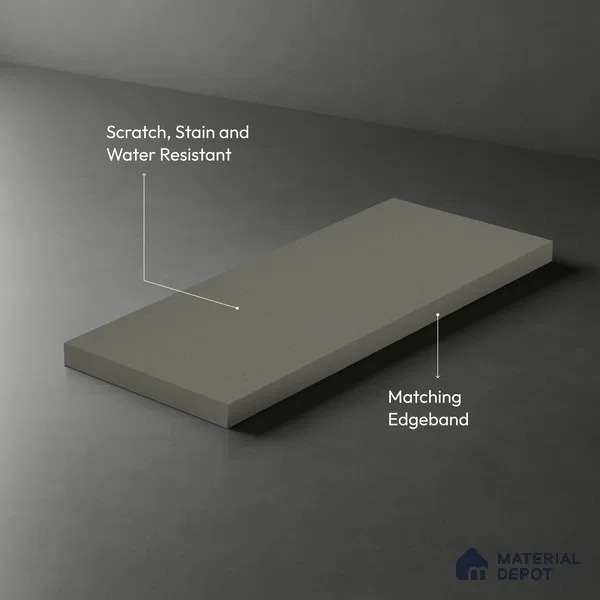 LM 21059 D Steelmist Grey Solid Color Suede Finish 8 ft x 4 ft Decorative Laminate - 1 mm | Suitable for Living Room, Kitchen, Office
