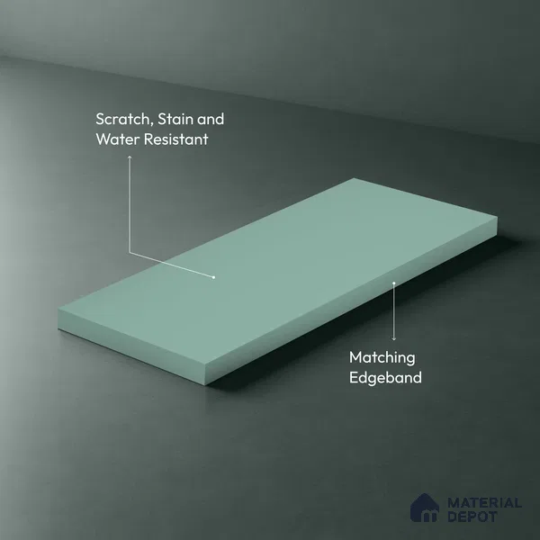 LM 21062 C Aqua Sliky Matte Finish 8 ft x 4 ft Decorative Laminate - 1 mm | Suitable for Living Room, Kitchen, Office