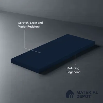 LM 21070 D Midnight Navy Sliky Matte Finish 8 ft x 4 ft Decorative Laminate - 1 mm | Suitable for Living Room, Kitchen, Office
