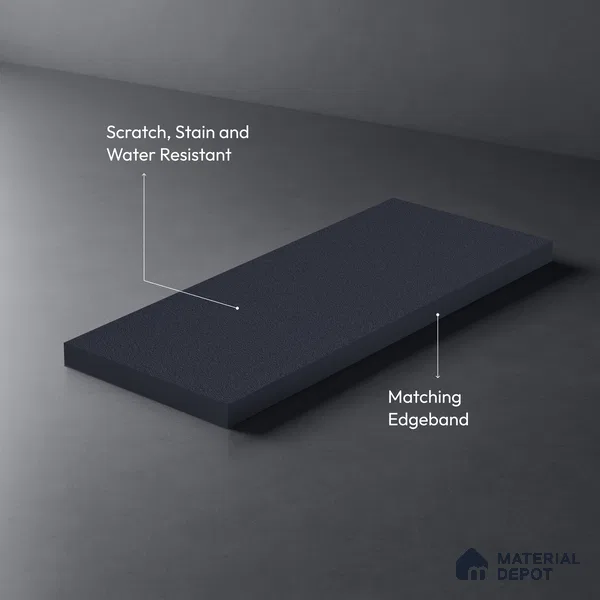LM 21070 I Deep Slate Blue Solid Color Suede Finish 8 ft x 4 ft Decorative Laminate - 1 mm | Suitable for Living Room, Kitchen, Office