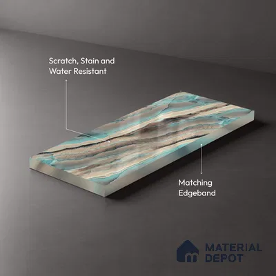 LM 21099 Molten Design Digital High Gloss Finish 8 ft x 4 ft Decorative Laminate - 1 mm | Suitable for TV Unit, Wardrobe, Kitchen Cabinets