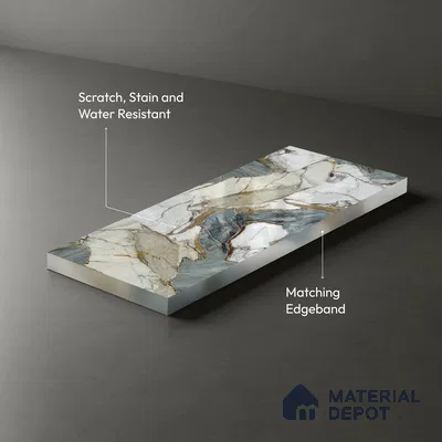 LM 21102 Celestial Veins Digital High Gloss Finish 8 ft x 4 ft Decorative Laminate - 1 mm | Suitable for TV Unit, Wardrobe, Kitchen Cabinets