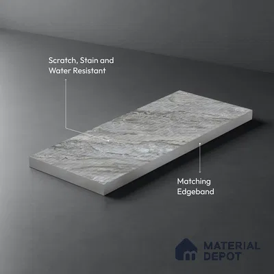 Marble Fluted LM 21107 D Glacier Mist 8 ft x 4 ft Matte Finish Decorative Laminate - 1 mm | Suitable for TV Unit,Wardrobe, Kitchen Cabinets