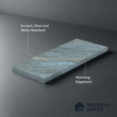 LM 21108 Ocean Marble Royal Marble Texture Finish 8 ft x 4 ft Decorative Laminate - 1 mm | Suitable for TV Unit, Wardrobe, Kitchen Cabinets