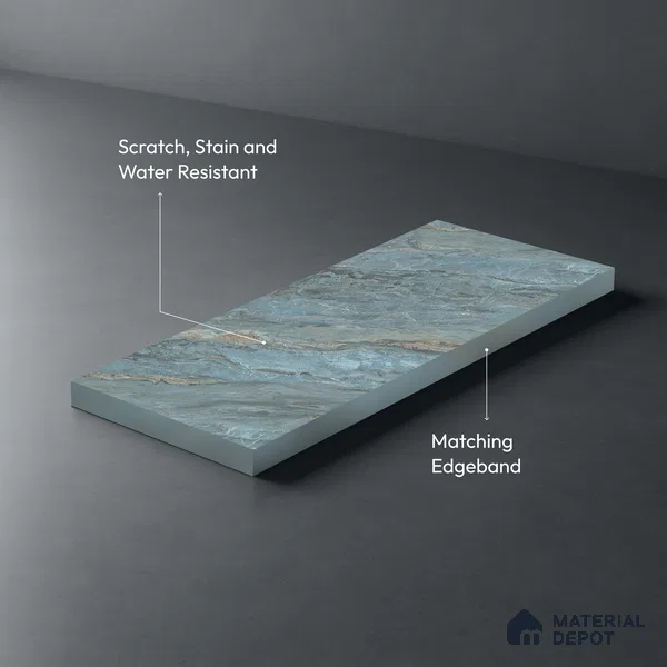 LM 21108 Ocean Marble Royal Marble Texture Finish 8 ft x 4 ft Decorative Laminate - 1 mm | Suitable for TV Unit, Wardrobe, Kitchen Cabinets
