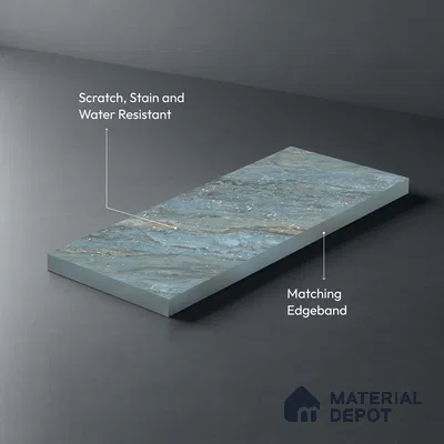 LM 21108 E Ocean Marble Lime Stone Texture Finish 8 ft x 4 ft Decorative Laminate - 1 mm | Suitable for TV Unit, Wardrobe, Kitchen Cabinets