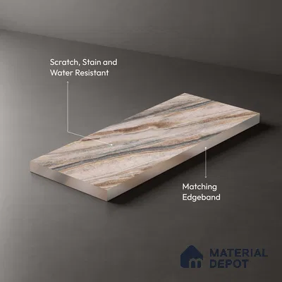 LM 21109 C Dunesone Drift Super Matte Super Matte Finish 8 ft x 4 ft Decorative Laminate - 1 mm | Suitable for TV Unit, Wardrobe, Kitchen Cabinets