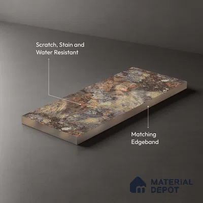 Marble Fluted Look LM 21112 E Volcanic Burst High Gloss Finish 8 ft x 4 ft Decorative Laminate - 1 mm | Suitable for TV Unit, Wardrobe, Kitchen Cabinets