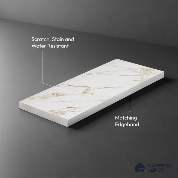 LM 21115 Auresta White Super Matte Super Matte Finish 8 ft x 4 ft Decorative Laminate - 1 mm | Suitable for TV Unit, Wardrobe, Kitchen Cabinets