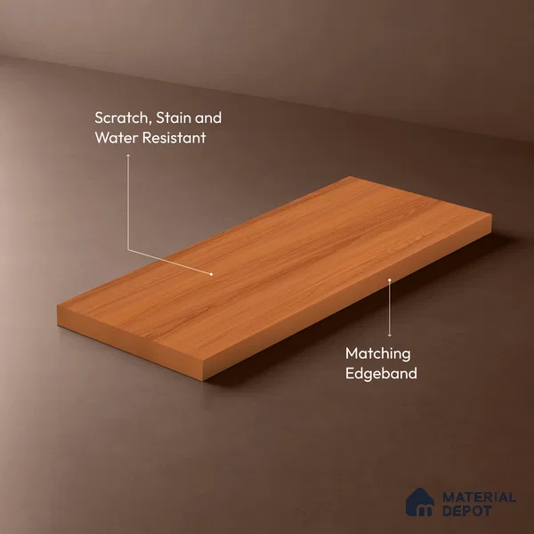 Wooden Look LM 21117 Saffron Wood Vertical Touch Texture Finish 8 ft x 4 ft Decorative Laminate - 1 mm | Suitable for TV Unit, Wardrobe, Kitchen Cabinets