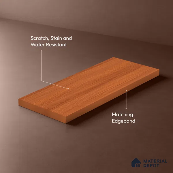 Wooden Look LM 21117 C Saffron Wood Zig Wave Texture Finish 8 ft x 4 ft Decorative Laminate - 1 mm | Suitable for TV Unit, Wardrobe, Kitchen Cabinets