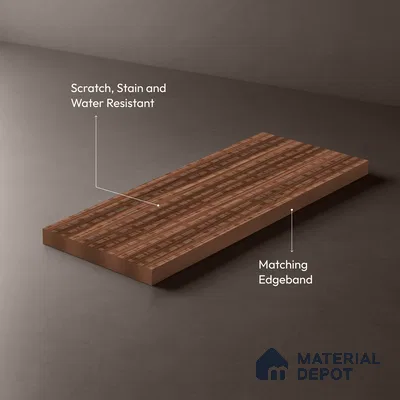 Patterened Look LM 21118 Castano Rich Cube Texture Finish 8 ft x 4 ft Decorative Laminate - 1 mm | Suitable for Bedroom, TV Unit, Wardrobe