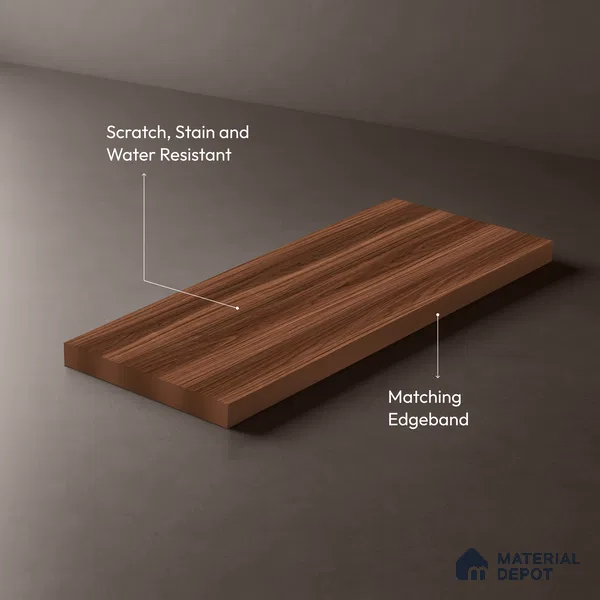 Wooden Look LM 21118 C Castano Rich Dripped Wood Texture Finish 8 ft x 4 ft Decorative Laminate - 1 mm | Suitable for TV Unit, Wardrobe, Kitchen Cabinets