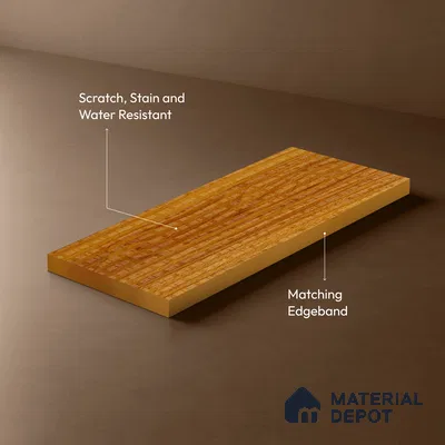 Patterened Look LM 21120 Golden Elm Cube Texture Finish 8 ft x 4 ft Decorative Laminate - 1 mm | Suitable for Bedroom, TV Unit, Wardrobe
