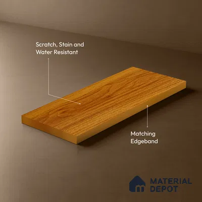 Wooden Look LM 21120 B Golden Elm Super Matte Super Matte Finish 8 ft x 4 ft Decorative Laminate - 1 mm | Suitable for TV Unit, Wardrobe, Kitchen Cabinets