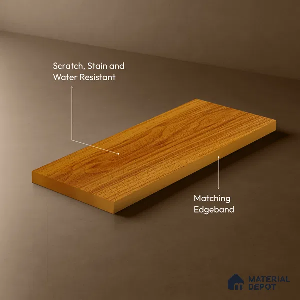 Wooden Look LM 21120 B Golden Elm Super Matte Super Matte Finish 8 ft x 4 ft Decorative Laminate - 1 mm | Suitable for TV Unit, Wardrobe, Kitchen Cabinets