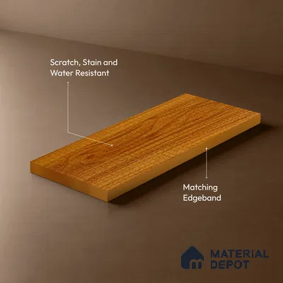 Wooden Look LM 21120 C Golden Elm Prism Path Texture Finish 8 ft x 4 ft Decorative Laminate - 1 mm | Suitable for TV Unit, Wardrobe, Kitchen Cabinets