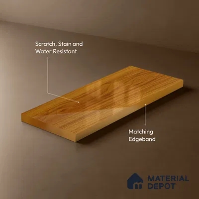 Wooden Look LM 21120 F Golden Elm Wooden High Gloss Finish 8 ft x 4 ft Decorative Laminate - 1 mm | Suitable for TV Unit, Wardrobe, Kitchen Cabinets