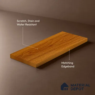 Wooden Look LM 21120 H Golden Elm Zig Wave Texture Finish 8 ft x 4 ft Decorative Laminate - 1 mm | Suitable for TV Unit, Wardrobe, Kitchen Cabinets