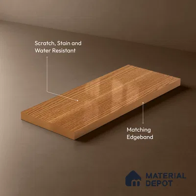 Wooden Look LM 21122 Regal Teak Wooden High Gloss Finish 8 ft x 4 ft Decorative Laminate - 1 mm | Suitable for TV Unit, Wardrobe, Kitchen Cabinets