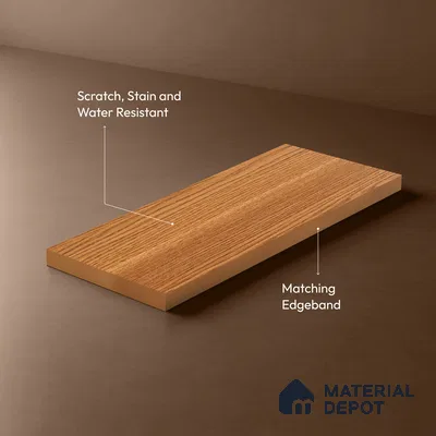 Wooden Look LM 21122 B Regal Teak Wooden Suede Finish 8 ft x 4 ft Decorative Laminate - 1 mm | Suitable for TV Unit, Wardrobe, Kitchen Cabinets