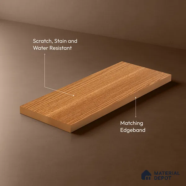 Wooden Look LM 21122 B Regal Teak Wooden Suede Finish 8 ft x 4 ft Decorative Laminate - 1 mm | Suitable for TV Unit, Wardrobe, Kitchen Cabinets