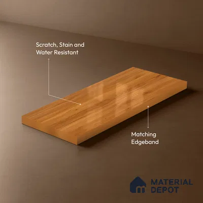 Wooden Look LM 21123 C Amberveil Wooden High Gloss Finish 8 ft x 4 ft Decorative Laminate - 1 mm | Suitable for TV Unit, Wardrobe, Kitchen Cabinets