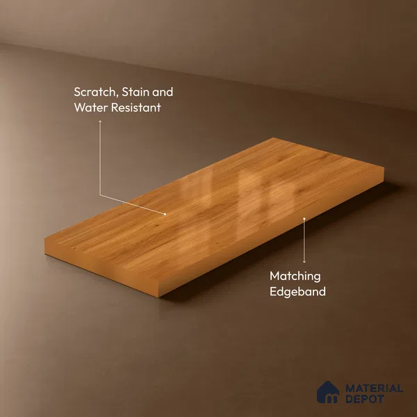 Wooden Look LM 21123 C Amberveil Wooden High Gloss Finish 8 ft x 4 ft Decorative Laminate - 1 mm | Suitable for TV Unit, Wardrobe, Kitchen Cabinets