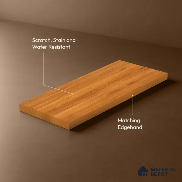 Wooden Look LM 21123 D Amberveil Wooden Suede Finish 8 ft x 4 ft Decorative Laminate - 1 mm | Suitable for TV Unit, Wardrobe, Kitchen Cabinets