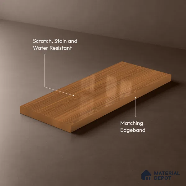Wooden Look LM 21125 Montevec Wood Wooden High Gloss Finish 8 ft x 4 ft Decorative Laminate - 1 mm | Suitable for TV Unit, Wardrobe, Kitchen Cabinets