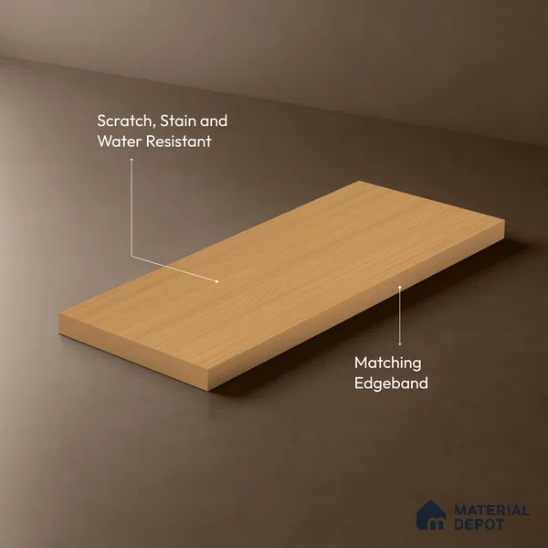 Wooden Look LM 21129 Honey Wood Vertical Touch Texture Finish 8 ft x 4 ft Decorative Laminate - 1 mm | Suitable for TV Unit, Wardrobe, Kitchen Cabinets