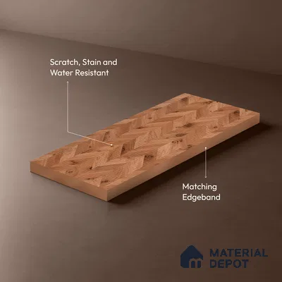 Pattern Fluted Look LM 21130 B Wanut Weave Fine Texture Finish 8 ft x 4 ft Decorative Laminate - 1 mm | Suitable for TV Unit, Wardrobe, Kitchen Cabinets