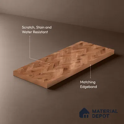 Wooden Look LM 21130 C Wanut Weave Wooden High Gloss Finish 8 ft x 4 ft Decorative Laminate - 1 mm | Suitable for TV Unit, Wardrobe, Kitchen Cabinets