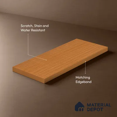 Wooden Fluted Look LM 21132 Granello Oak Fine Texture Finish 8 ft x 4 ft Decorative Laminate - 1 mm | Suitable for TV Unit, Wardrobe, Kitchen Cabinets