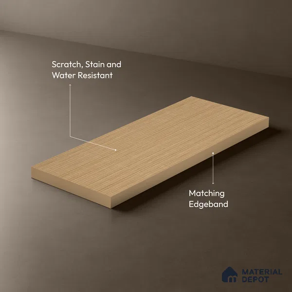 Wooden Fluted Look LM 21133 Granello Oak Light Fine Texture Finish 8 ft x 4 ft Decorative Laminate - 1 mm | Suitable for TV Unit, Wardrobe, Kitchen Cabinets