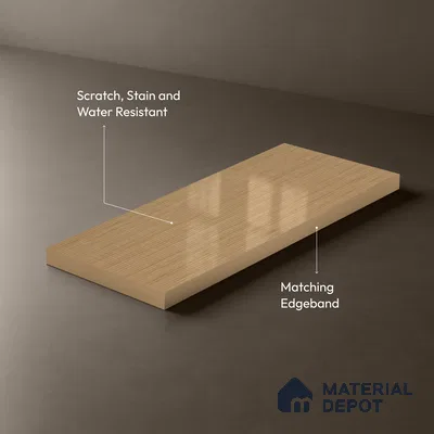 Wooden Look LM 21133 B Granello Oak Light Wooden High Gloss Finish 8 ft x 4 ft Decorative Laminate - 1 mm | Suitable for TV Unit, Wardrobe, Kitchen Cabinets