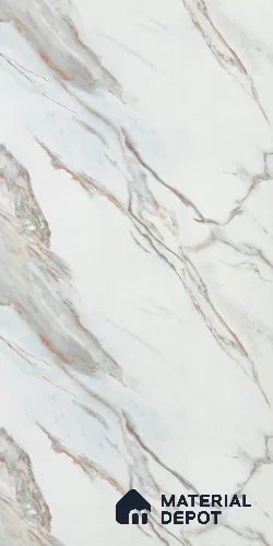 White Marble Look LM 21891 8 ft x 4 ft Texture Finish Decorative Laminate - 1 mm | Suitable for TV Unit, Wardrobe, Kitchen Cabinets