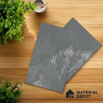 Marble Fluted Look LM 01364 Tokyo Grey 8 ft x 4 ft Texture Finish Decorative Laminate - 1 mm  | Suitable for TV Unit, Wardrobe, Kitchen Cabinets
