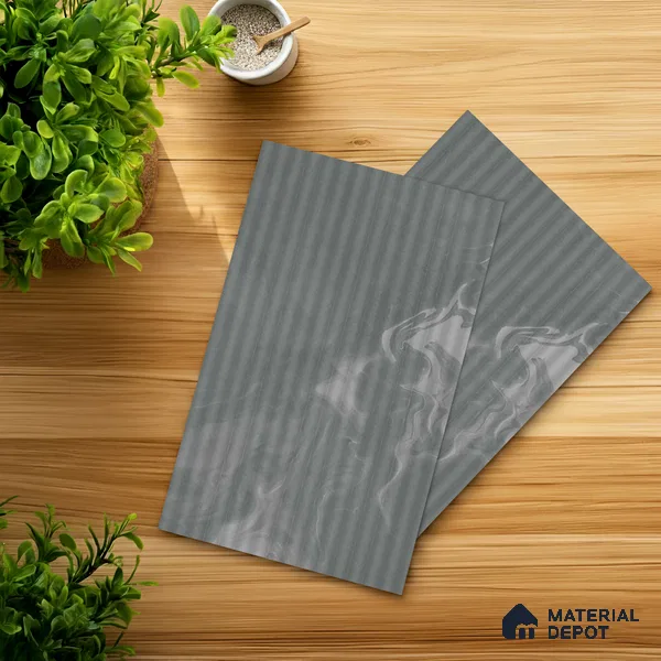 Marble Fluted Look LM 01364 Tokyo Grey 8 ft x 4 ft Texture Finish Decorative Laminate - 1 mm  | Suitable for TV Unit, Wardrobe, Kitchen Cabinets