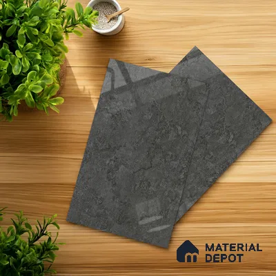 Stone Look LM 01371 Zenith Dark 8 ft x 4 ft High Gloss Finish Decorative Laminate - 1 mm  | Suitable for TV Unit, Wardrobe, Kitchen Cabinets
