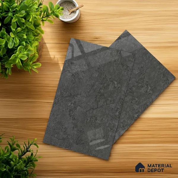 Stone Look LM 01371 Zenith Dark 8 ft x 4 ft High Gloss Finish Decorative Laminate - 1 mm  | Suitable for TV Unit, Wardrobe, Kitchen Cabinets