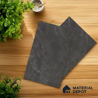 LM 01384 Iceland Dark Grey 8 ft x 4 ft Texture Finish Decorative Laminate - 1 mm  | Suitable for TV Unit, Wardrobe, Kitchen Cabinets
