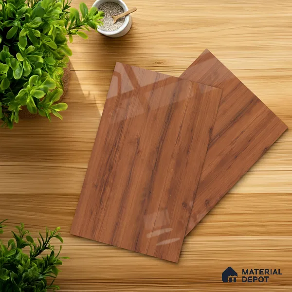 Wooden Look LM 01470 Ripple Wood 8 ft x 4 ft High Gloss Finish Decorative Laminate - 1 mm  | Suitable for TV Unit, Wardrobe, Kitchen Cabinets