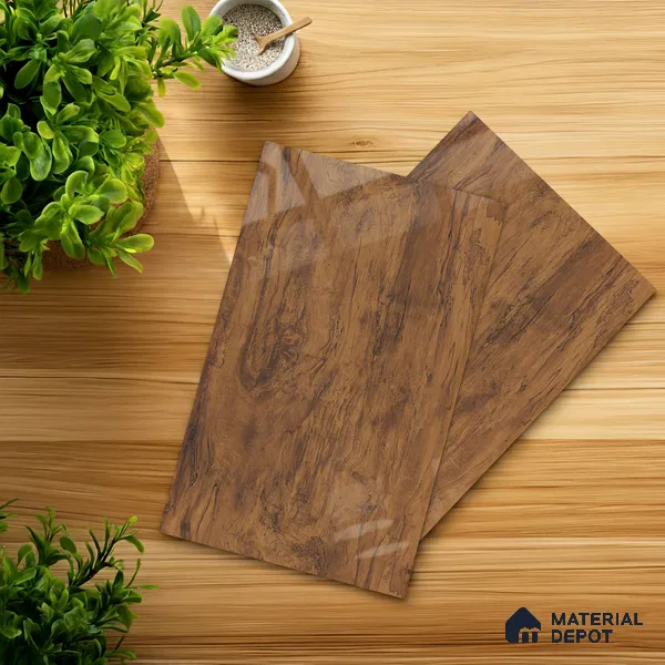 Wooden Look LM 01477 Toasted Timber 8 ft x 4 ft High Gloss Finish Decorative Laminate - 1 mm  | Suitable for TV Unit, Wardrobe, Kitchen Cabinets