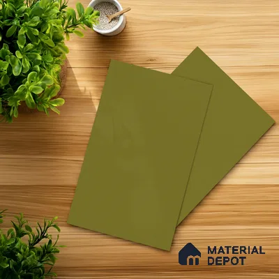 LM 01513 Olive 8 ft x 4 ft Suede Finish Decorative Laminate - 1 mm  | Suitable for Living Room, Kitchen, Office